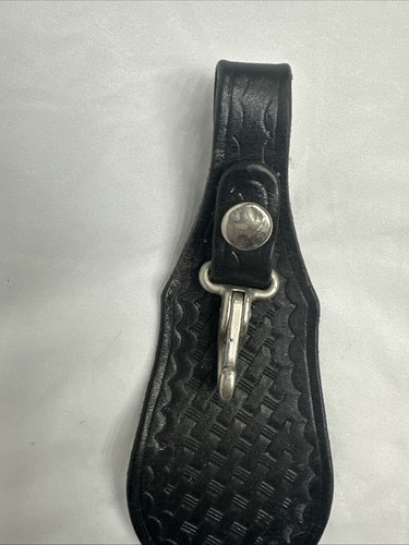 Vintage Bianchi Basket Weave Police Leather Key Holder For Belts - Bild 2 von 8