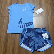 Nike Girls 2 Piece Outfit DRI-FIT Shirt and Shorts Set Size 5 New