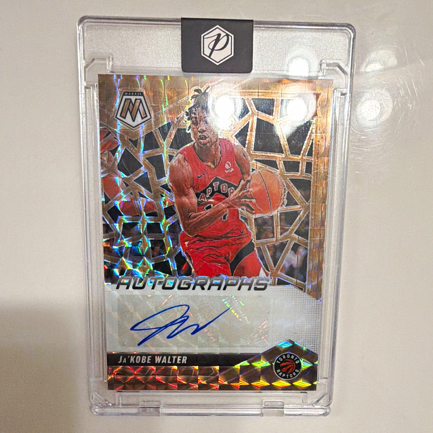 2024-25 Panini Mosaic Ja'Kobe Walter Raptors Bronze Prizm Rookie Auto /75