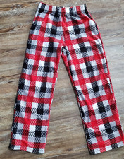 Cat  Jack Boys Red White Plaid Elastic Waist Pajama Pants Medium 8-10 Holiday