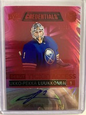 2021-22 UD Credentials Debut Ticket Auto Red /99 Ukko-Pekka Luukkonen #DTAA-UL