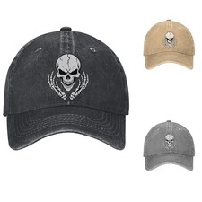 Angry Skull Bone Hands Emblem Baseball Cap Streetwear Cotton Dad Hat Adjustable
