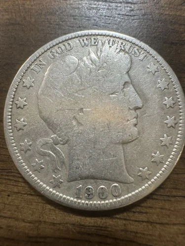 1900 P Barber Silver Half Dollar 50c US Coin VG