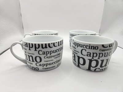  Beautiful Cappuccino Cup Set - White & Black Konitz brand