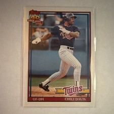 Topps 1991 Traded Chili Davis Minnesota Twins Base Set #270T MLB Baseball Card