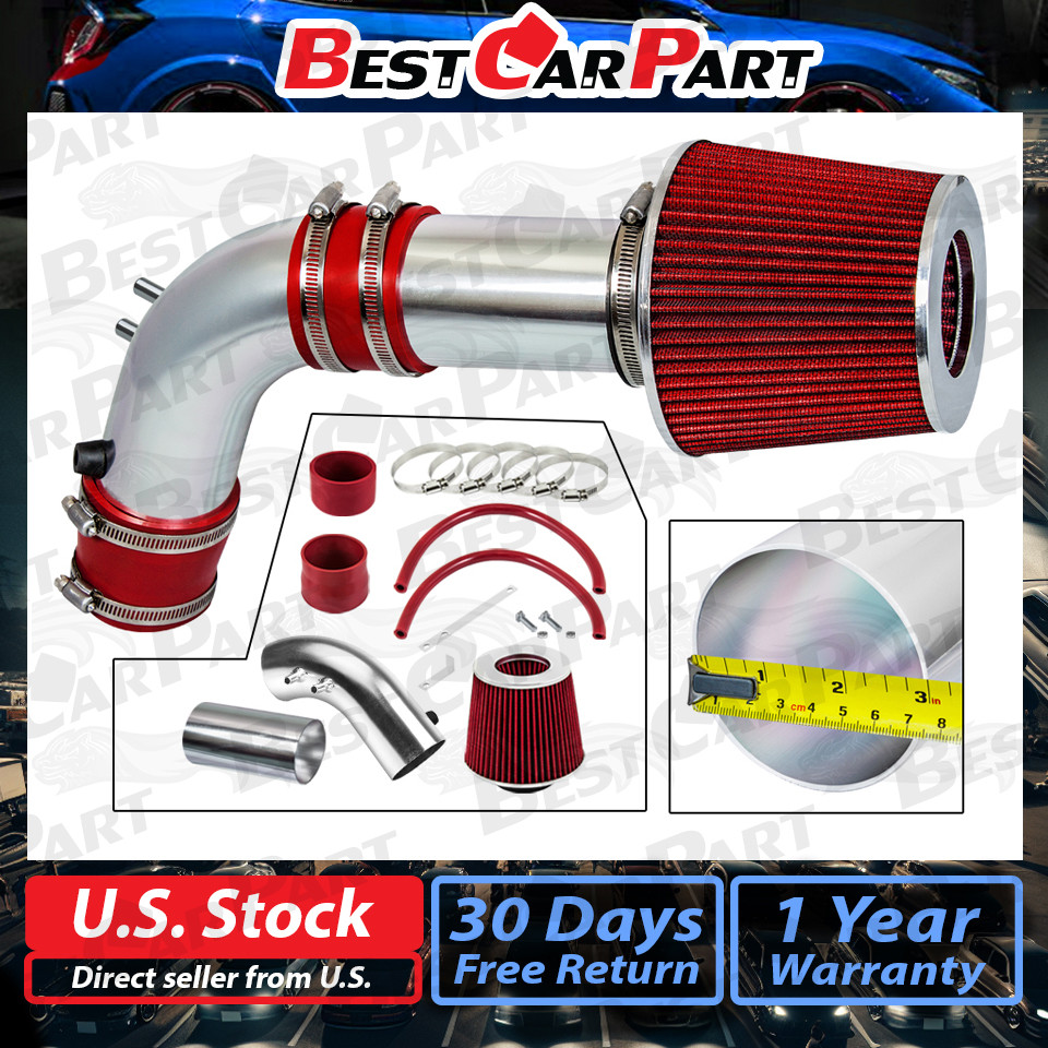 BCP RED For 2003-2006 Accord 2.4L Non-MAF Ram Air Intake Kit + Filter