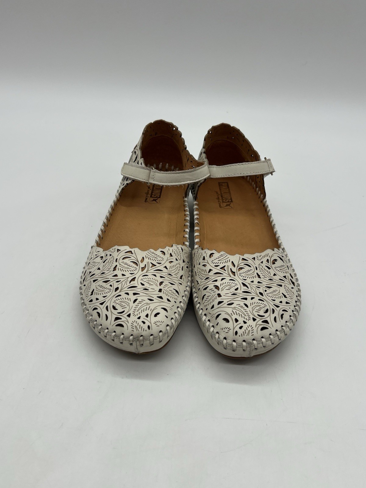 Pikolinos Puerto Vallarta Women 38 US 7.5 Leather Boho Romantic Mary Jane Shoes.