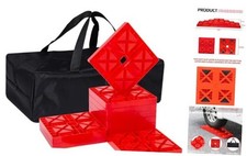 10 Packs Rv Camper Leveling Blocks, Chocks Anti-Slip Pads Design Red Black
