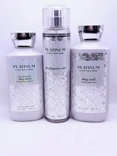 Bath & Body Works PLATINUM Fragrance Mist, Body Lotion, Shower gel (3  pcs)