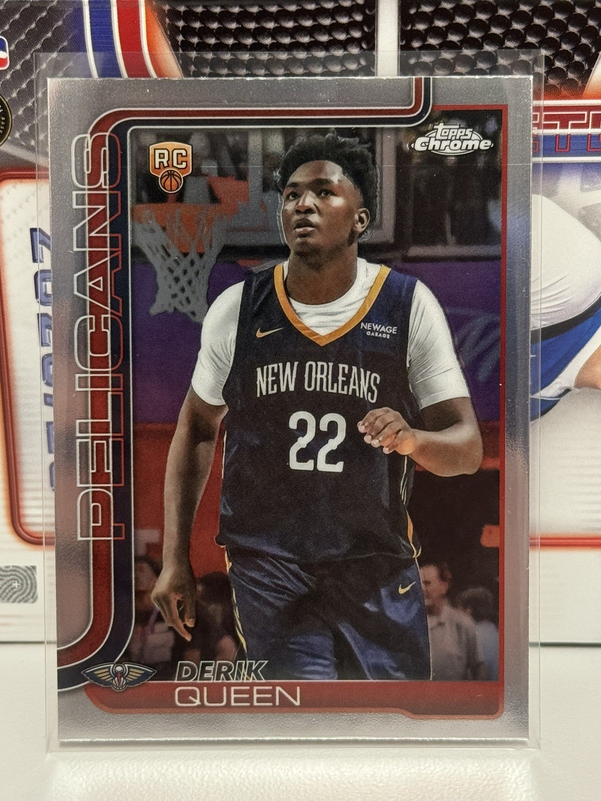 Derik Queen Rookie 2025-26 Topps Chrome Basketball RC #263 Pelicans