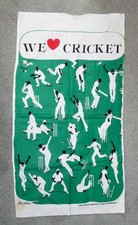 WE LOVE CRICKET - 16" x 30 Jill Walker Hand Painted Best of Barbados Cloth Towel