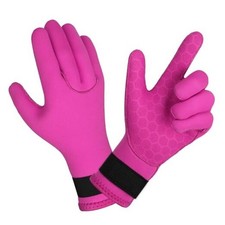 Diving Gloves, 3mm Neoprene Five Finger Warm Wetsuit Gloves, Style A-pink-XL