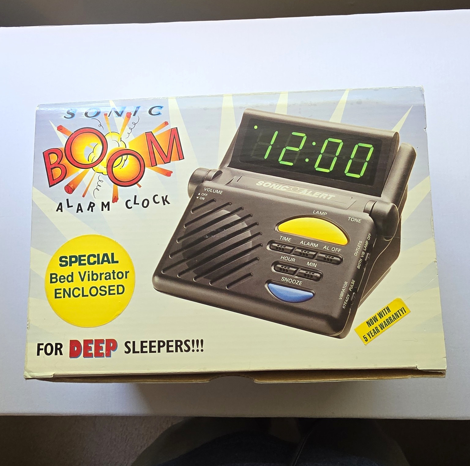 Sonic Alert Sonic Boom SA-SB400ss Digital LCD Alarm Clock w/ Bed Vibrator
