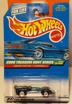 Hot Wheels 2000 Treasure Hunt Series Chaparral 2 Blue Real Riders #7/12 MOC..B1