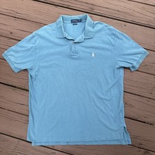 Polo Ralph Lauren Blue XL Men's Short Sleeve Polo Shirt Logo Button Knit