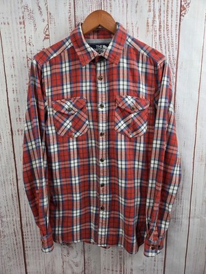 The North Face Shirt Mens Small Red Plaid Flannel Button Front Long Sleeve
