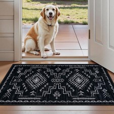 2x3 Western Door Mat Washable Entryway Rug for Bathroom Kitchen Black
