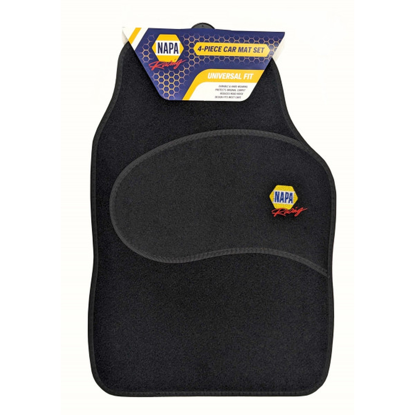 NAPA Racing Universal Car Mats - Black Banding - 4 Piece Set - NCFM4516