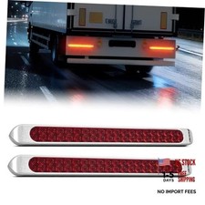 LED Tail Light 17" Red Running Brake Turn 2Pcs 17" Red 40LED w/Chrome Bezel