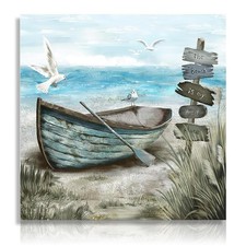 Coastal Wall Art Canvas Beach Seascape Ocean Picture 16x16 Decor
