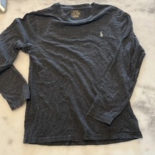 Polo by Ralph Lauren Youth L/G Long Sleeve Crew Neck T-Shirt Black Heather