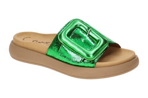 Gabor 43.751 Damenschuhe - bequeme Pantoletten grün Freizeit NEU