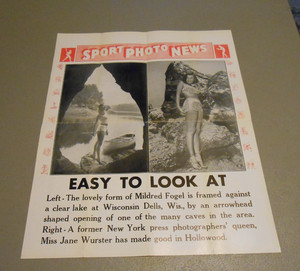 MILDRED FOGEL/JANE WURSTER VINTAGE PIN-UP POSTERS SPORTS PHOTO NEWS POSTER