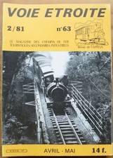 019530 - Voie étroite - Numéro 63 - 2/1981 de avril-mai 1981 [train,locomotive]