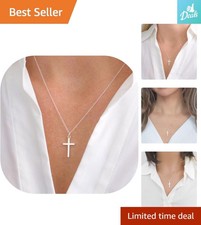 Elegant 14K Gold Plated Cross Necklace for Women - Adjustable 16 2 Inches