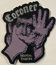 Coroner - Mental Vortex 3" x 4" Shaped Woven Patch [Tharsh Metal]