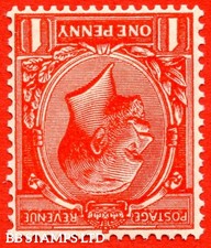 SG. 419wi variety N34 (UNLISTED)f. 1d VERY Deep Bright Scarlet Vermilion. B81675