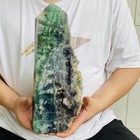 Natural Fluorite Obelisk Quartz Crystal Healing Reiki Wand Tower Point 4280g — photo 7