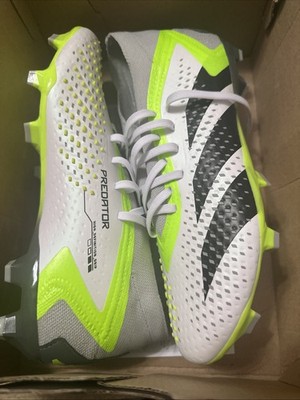 Adidas Predator Accuracy.1 FG White Volt Soccer Cleats Mens Size 7 WOMEN SIZE 8