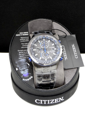 NEW Citizen AT8027-55H Eco-Drive Chronograph Atomic Gray Stainless Men's Watch