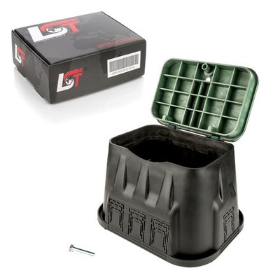 Runder schwarzer Ventilkasten mit grünem Deckel 39 x 27cm Rain-Bird viereckig