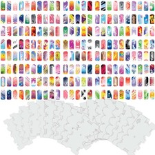 Set 3 240 Airbrush Nail Art STENCIL DESIGNS - 20 Template Sheets Kit Brush Paint