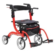 Drive Nitro Duet 2-in-1 Rollator Transport Chair Red