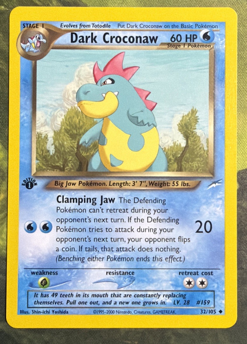 1st Edition Dark Croconaw 32/105 - Neo Destiny - Light Play