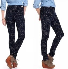 Anthropologie Pilcro and the Letterpress Navy Cord Printed Serif Skinny Pants 31
