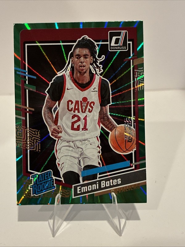 2023-24 Panini Donruss - Rated Rookie Emoni Bates #205 Holo Green Laser (RC)