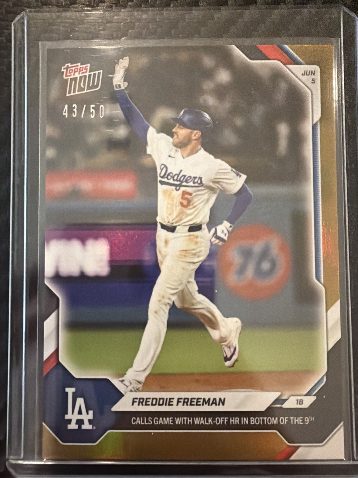 2026 Topps Now #293 Freddie Freeman Gold Parallel 43/50 Walk-Off HR Dodgers SP