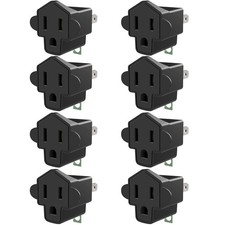 JACKYLED ETL Listed 3-2 Prong Converter Polarized Grounding 8 Pack, Black