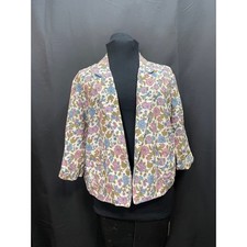 Vintage Handmade Women's Blazer, Floral Print, Waist Length
