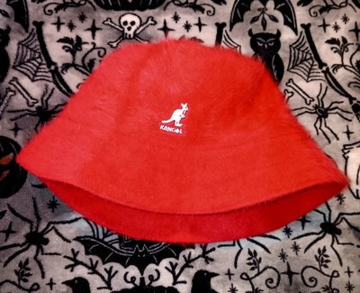 Kangol Furgora Casual Bucket Hat in Red Size Medium Real Fur
