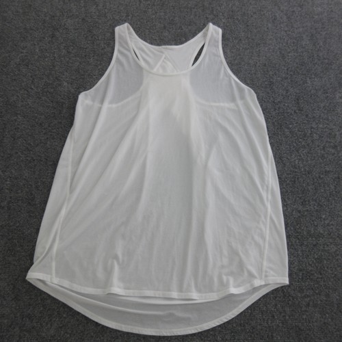 Lululemon Tank Top Womens 10 White Scoop Neck Twist Back Yoga Athletic Workout