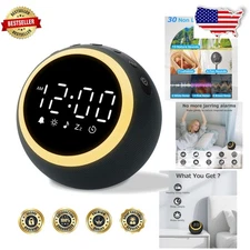 Smart White Noise Machine Alarm Clock, 30 Relaxing Sounds, 10-Level Nightlight
