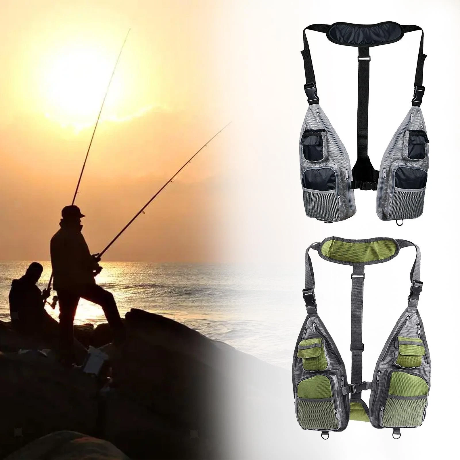 Mesh Fishing Vest Lightweight Fishing Jacket for Camping Photography Youth
