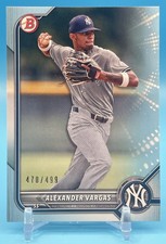 2022 Bowman Sky Blue Parallel BP-140 Alexander Vargas /499 Yankees