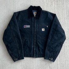 Carhartt J01 BLK black detroit work wear jacket Large
