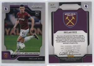 2019-20 Panini Prizm Premier League Silver Prizm Declan Rice #7 Rookie RC